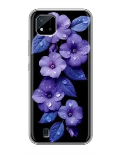 Чохол для Realme C11 (2021) / C20 з картинкою «Фіолетові квіти з росою»
