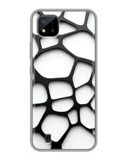 Чохол для Realme C11 (2021) / C20 з картинкою «Біла об'ємна сітка»