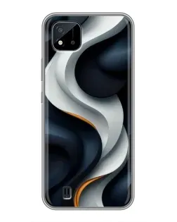 Чохол для Realme C11 (2021) / C20 з картинкою «Об'ємні чорно-білі стрічки»