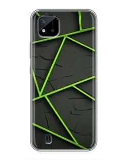 Чохол для Realme C11 (2021) / C20 з картинкою «Зелені геометричні лінії»