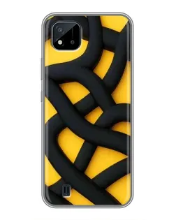 Чохол для Realme C11 (2021) / C20 з картинкою «Чорне жовте переплетення»