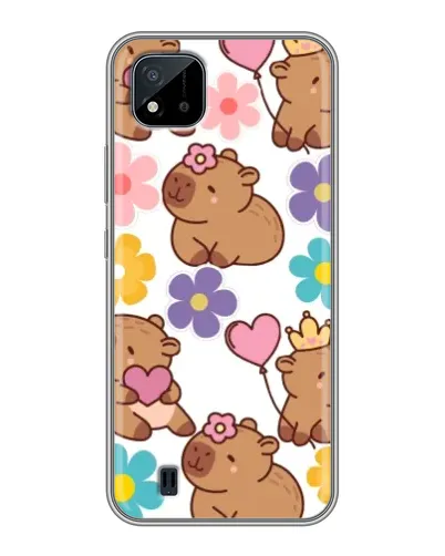 Чохол для Realme C11 (2021) / C20 з картинкою «Квітковий паттерн капібар»