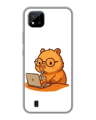 Чохол для Realme C11 (2021) / C20 з картинкою «Капібара з ноутбуком»