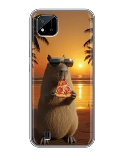 Чохол для Realme C11 (2021) / C20 з картинкою «Капібара з піцою»