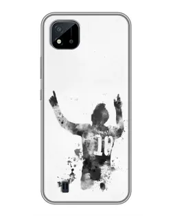 Чохол для Realme C11 (2021) / C20 з картинкою «Чорно-білий силует Мессі»