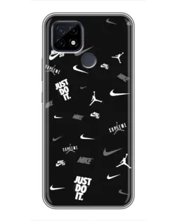 Чохол для Realme C21 з картинкою «Nike Black Pattern»