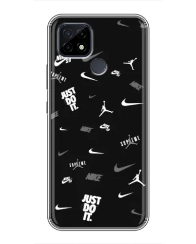 Чохол для Realme C21 з картинкою «Nike Black Pattern» Чохол для Realme C21 з картинкою «Nike Black Pattern»