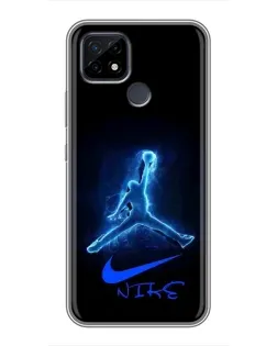 Чохол для Realme C21 з картинкою «Jordan Neon Blue»