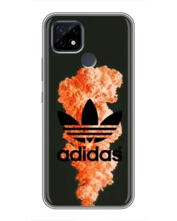 Чохол для Realme C21 з картинкою «Помаранчевий дим Adidas»