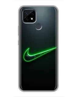 Чехол для Realme C21 с картинкой «Неоновый контур Nike» Чехол для Realme C21 с картинкой «Неоновый контур Nike»