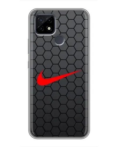 Чохол для Realme C21 з картинкою «Nike — карбонова сітка»