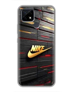 Чохол для Realme C21 з картинкою «Золотий Nike на металі»