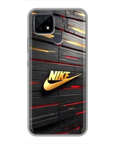 Чохол для Realme C21 з картинкою «Золотий Nike на металі»
