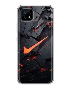 Чохол для Realme C21 з картинкою «Nike — ефект розломів»