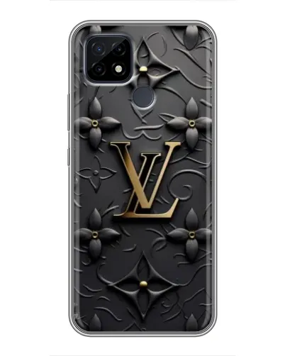 Чехол для Realme C21 с картинкой «Кожаная текстура LV»