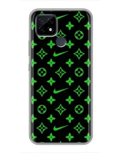 Чехол для Realme C21 с картинкой «Неоновый принт LV»