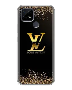 Чехол для Realme C21 с картинкой «LV — золотые искры»
