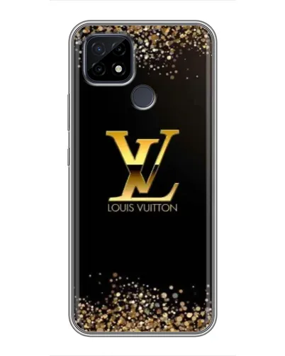 Чехол для Realme C21 с картинкой «LV — золотые искры»