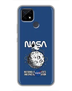 Чохол для Realme C21 з картинкою «NASA — місячна місія»
