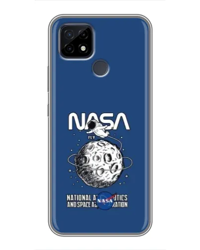 Чохол для Realme C21 з картинкою «NASA — місячна місія»