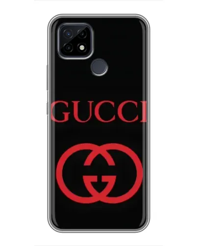 Чехол для Realme C21 с картинкой «Gucci — красный логотип»