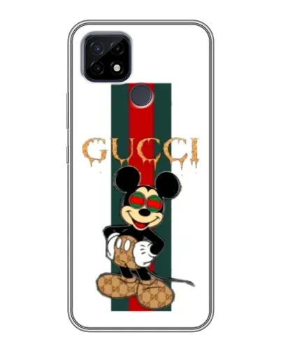 Чехол для Realme C21 с картинкой «Микки Маус Gucci — полосы»