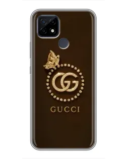 Чехол для Realme C21 с картинкой «Gucci — золотая бабочка»