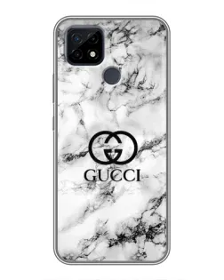 Чехол для Realme C21 с картинкой «Gucci — мраморный шик»