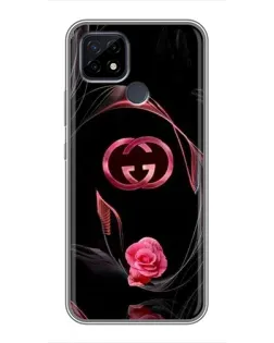 Чехол для Realme C21 с картинкой «Gucci — неоновая роза»