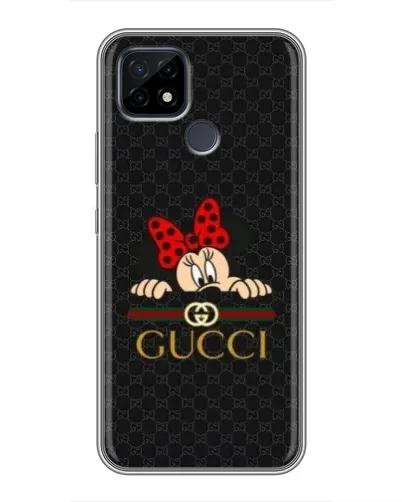 Чехол для Realme C21 с картинкой «Минни Маус Gucci — черный»