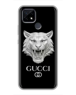 Чехол для Realme C21 с картинкой «Gucci — серебряный лев»