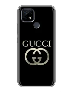 Чехол для Realme C21 с картинкой «Gucci — золото на черном»