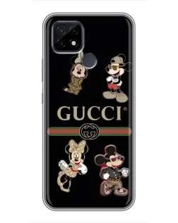 Чехол для Realme C21 с картинкой «Gucci — герои Disney и монограмма»