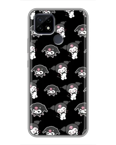 Чехол для Realme C21 с картинкой «Черный паттерн Kuromi»
