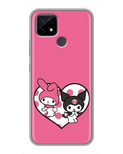 Чехол для Realme C21 с картинкой «Kuromi и My Melody»