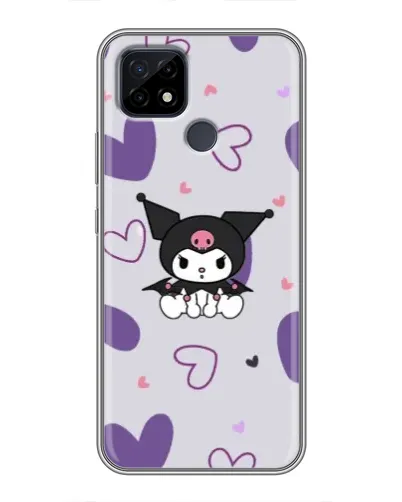 Чехол для Realme C21 с картинкой «Kuromi и лавандовые сердца»