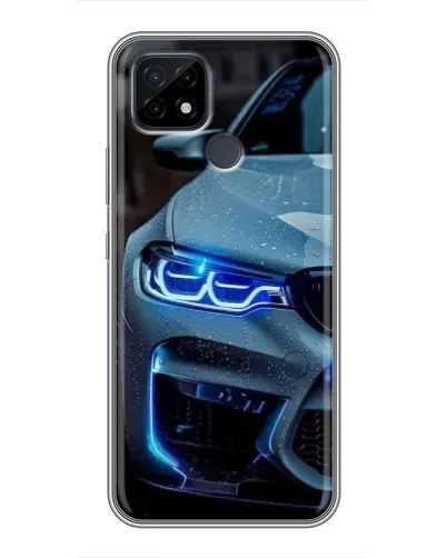 Чохол для Realme C21 з картинкою «Погляд BMW з синіми фарами»
