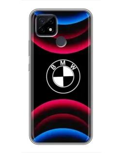 Чохол для Realme C21 з картинкою «Логотип BMW та неонові дуги»