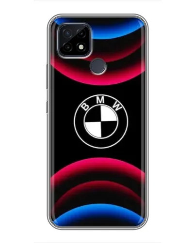 Чохол для Realme C21 з картинкою «Логотип BMW та неонові дуги»