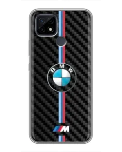 Чохол для Realme C21 з картинкою «Емблема BMW та карбон»