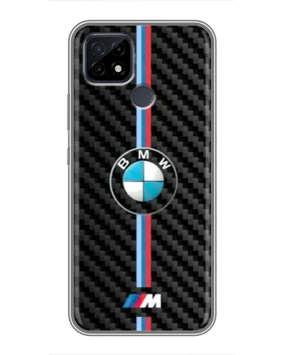 Чохол для Realme C21 з картинкою «Емблема BMW та карбон»