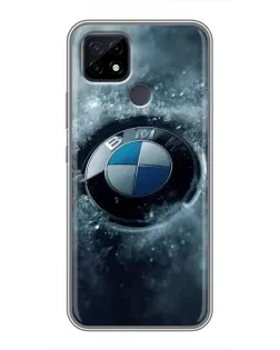 Чехол для Realme C21 с картинкой «Логотип BMW — лед»
