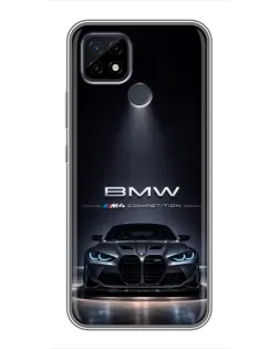 Чехол для Realme C21 с картинкой «BMW сквозь ночной город»