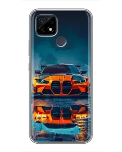 Чехол для Realme C21 с картинкой «BMW — золотая эмблема»
