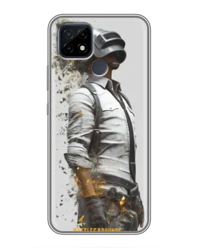 Чохол для Realme C21 з картинкою «PUBG — боєць у пилу»
