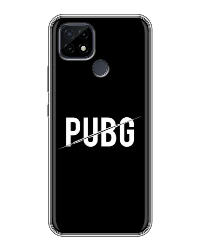Чохол для Realme C21 з картинкою «PUBG — білий логотип»