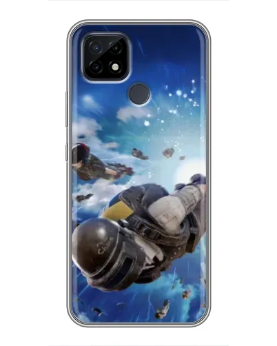 Чохол для Realme C21 з картинкою «Десант PUBG — стрибок»