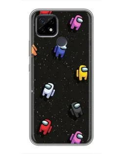 Чехол для Realme C21 с картинкой «Космический паттерн Among Us»