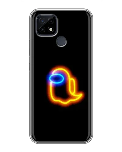 Чехол для Realme C21 с картинкой «Among Us неоновое сияние»