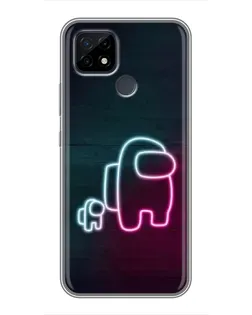 Чехол для Realme C21 с картинкой «Among Us неон-арт»
